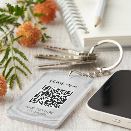 QR-code Uw zakelijke professionele Logo Sleutelhanger (Voorkant Rechts)