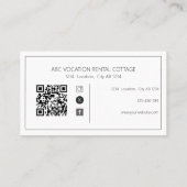 QR-code vakantiehuur gastverblijf Visitekaartje (Achterkant)