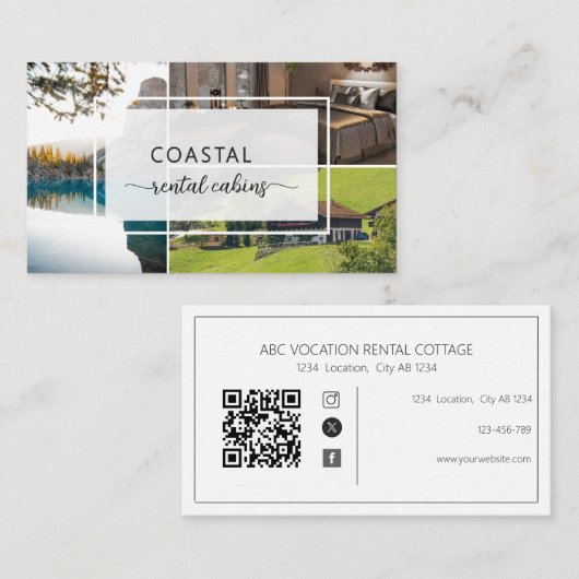 QR-code vakantiehuur gastverblijf Visitekaartje (Voorkant / Achterkant)
