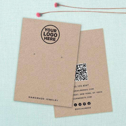 QR-code van de houder van het Logo Kraft Earring t Visitekaartje