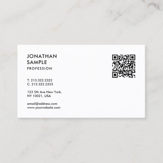 QR-code van de moderne professionele Sjabloon van  Visitekaartje (Voorkant)