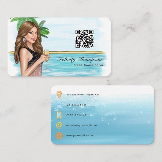 QR-code van gebeurteniscoördinator Visitekaartje (Voorkant / Achterkant)