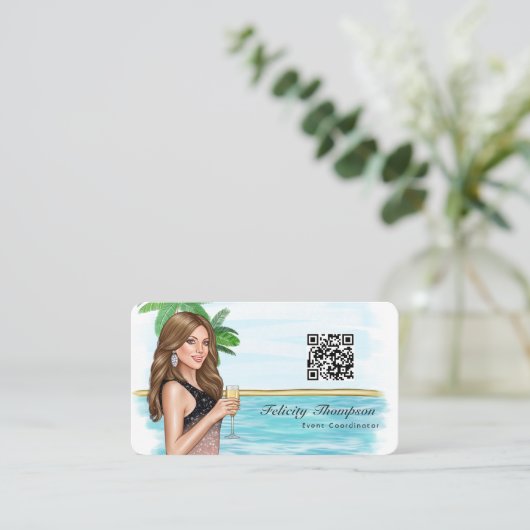 QR-code van gebeurteniscoördinator Visitekaartje (Staand voorkant)