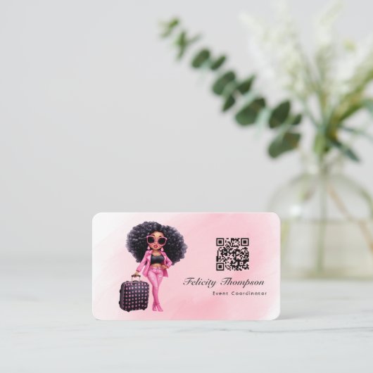 QR-code van gebeurteniscoördinator Visitekaartje (Staand voorkant)