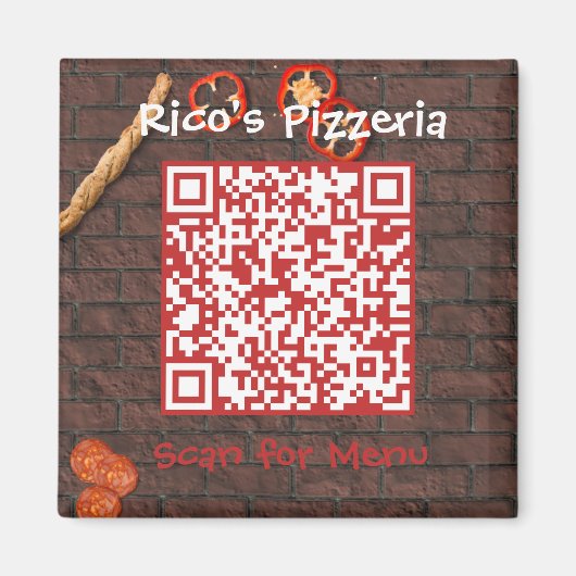 QR-code van het aangepaste menu Pizzeria Magneet (Voorkant)