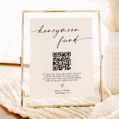 QR-code van het Honeymoon Fund, minimalistisch huw Poster