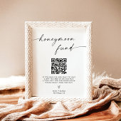 QR-code van het Honeymoon Fund, minimalistisch huw Poster