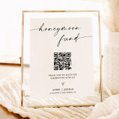 QR-code van het Honeymoon Fund, minimalistisch huw Poster