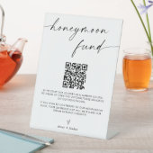 QR-code van het Honeymoon Fund, minimalistisch huw Reclamebord Met Voetstuk (Insitu)