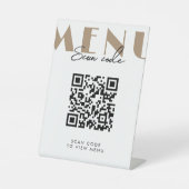 QR-code van het menu Cafe Modern Scan Reclamebord Met Voetstuk (Voorkant)