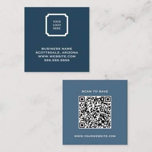 QR-code van het moderne Visitekaartje van de marin (Voorkant / Achterkant)
