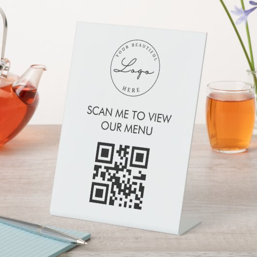 QR-code van het Professional Contactless Restauran Reclamebord Met Voetstuk (Insitu)