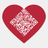 QR-code van het rode hart Hart Sticker (Voorkant)