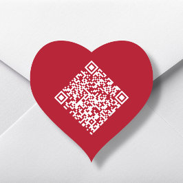QR-code van het rode hart Hart Sticker