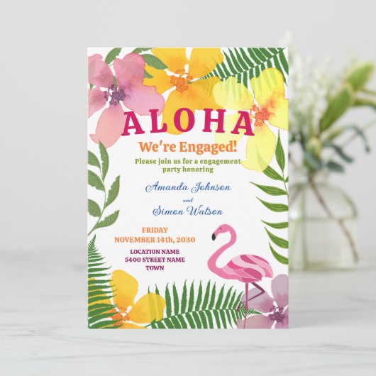 QR-code van Luau Engagement Party Kaart (Staand voorkant)