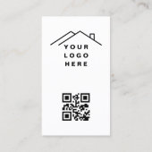 QR-code Vastgoedmakelaar Foto Logo Visitekaartje (Achterkant)