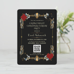 QR Code Vegas Casino Nacht Kerstvakantie Kaart
