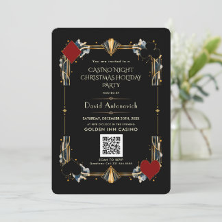 QR Code Vegas Casino Nacht Kerstvakantie Kaart