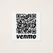 QR Code Venmo Cash App Profile Card Vierkante Visitekaartjes (Achterkant)
