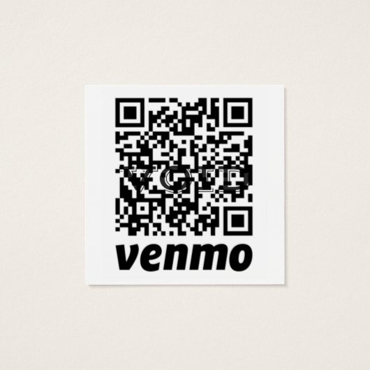 QR Code Venmo Cash App Profile Card Vierkante Visitekaartjes (Achterkant)