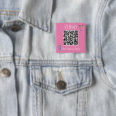 QR-code VENMO de Bruid een Drank Jonggezellenfeest Vierkante Button 5,1 Cm (In situ)