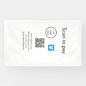 QR-code Venmo scan om te betalen logo sociale medi Spandoek (Horizontaal)