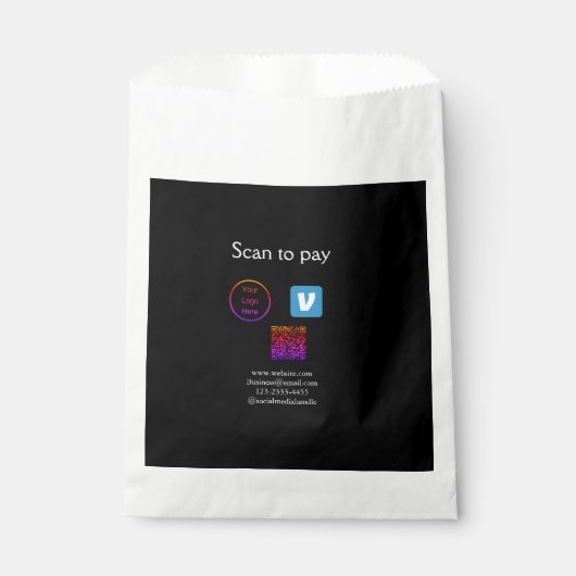 QR-code Venmo scannen om logo voor sociaal medium Bedankzakje (Voorkant)