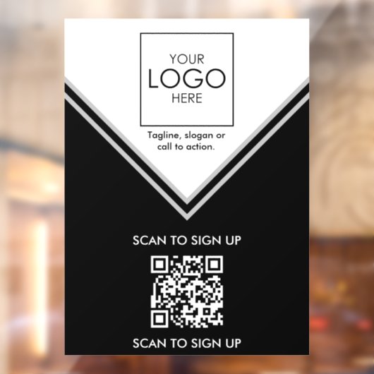 QR Code Venster Decal Upload uw Logo Venster Cling (Vel 2)