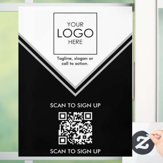 QR Code Venster Decal Upload uw Logo Venster Cling (Huis)