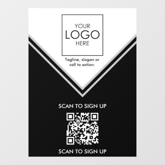 QR Code Venster Decal Upload uw Logo Venster Cling (Vel)