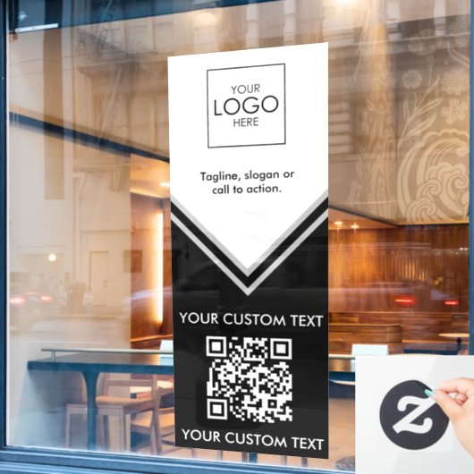 QR Code Venster Decal Uw Logo Grote Venster Cling (Cafe Raam)