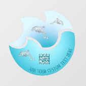 QR-code | Venster Kustdolfijnen met blauwe golven Raamsticker (Vel)