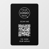 QR-code venster sticker | Menu vinyl sticker bord (Vel)