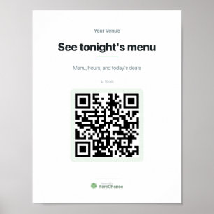 QR-code-vensterbord voor restaurants en winkels, k Poster