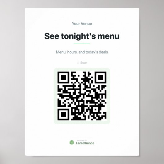 QR-code-vensterbord voor restaurants en winkels, k Poster (Voorkant)