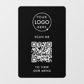 QR-code vensterfolie | Menu vinyl sticker bord (Vel)