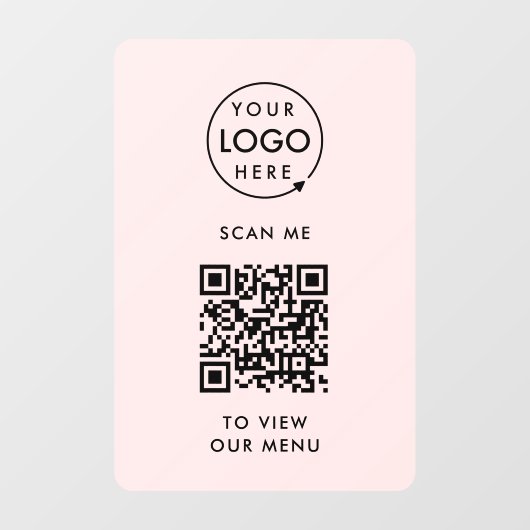 QR-code vensterfolie | Menu vinyl sticker bord (Vel)