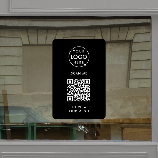 QR-code vensterfolie | Menu vinyl sticker bord