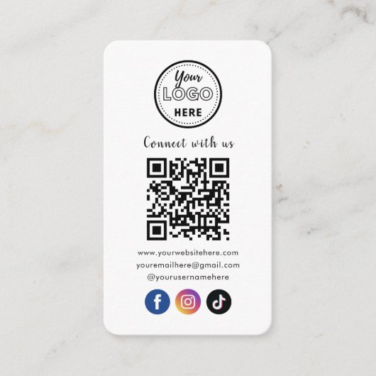 QR Code Verbind met ons Facebook TikTok Informatiekaartje (Voorkant)