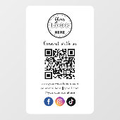 QR Code Verbind met ons Facebook TikTok Raamsticker (Vel)