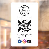 QR Code Verbind met ons Facebook TikTok Raamsticker (Vel 2)