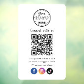 QR Code Verbind met ons Facebook TikTok Raamsticker (Vel 3)