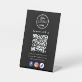 QR Code Verbind met ons Facebook TikTok Reclamebord Met Voetstuk (Voorkant)