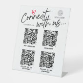 QR-code Verbind met ons Modern Social media-teken Reclamebord Met Voetstuk (Voorkant)