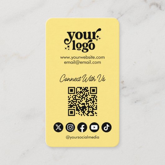 QR Code Verbind met ons Social Media Cool Verticaa Visitekaartje (Voorkant)