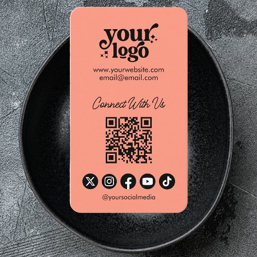 QR Code Verbind met ons Social Media Cool Verticaa Visitekaartje