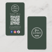 QR Code Verbind met ons Social Media Forest Green Informatiekaartje (Voorkant / Achterkant)