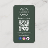 QR Code Verbind met ons Social Media Forest Green Informatiekaartje (Voorkant)
