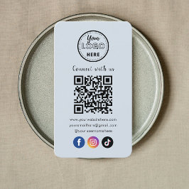 QR Code Verbind met ons Social Media Soft Navy Visitekaartje