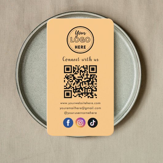 QR Code Verbind met ons Social Media Soft Sinaasap Visitekaartje